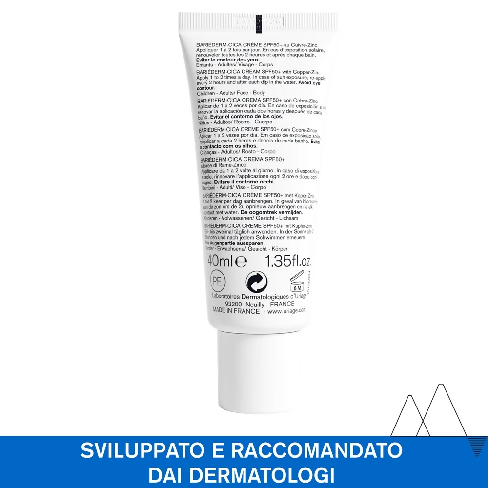 BARIÉDERM-CICA Crema SPF50+ - Crema viso giorno lenitiva, Trattamenti Protettivi