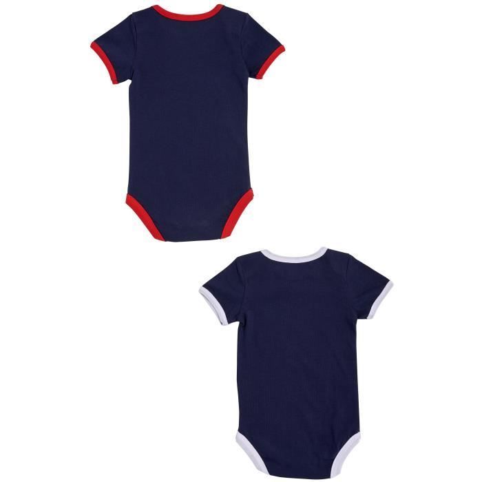 Body para bebê menino - PARIS SAINT GERMAIN - 2 bodies - Algodão - Azul - Oficial