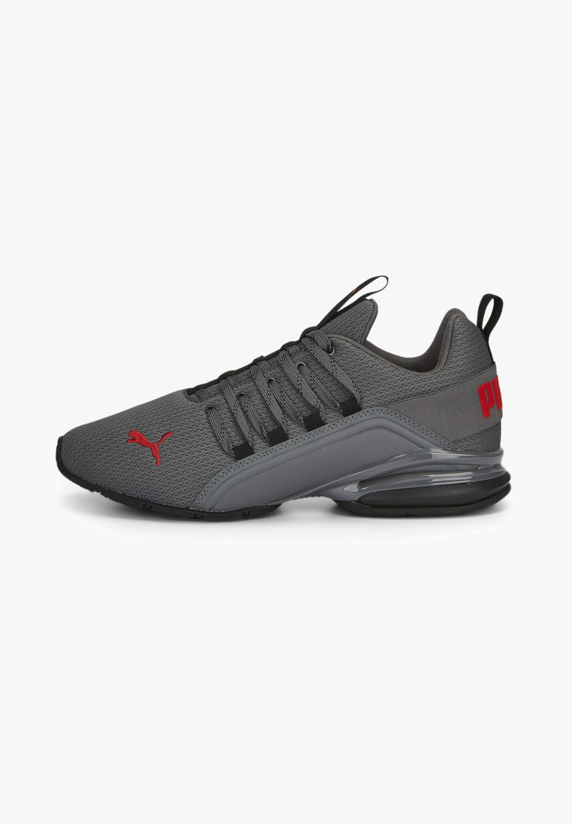 Puma AXELION REFRESH – Straßenlaufschuhe – Schwarz/Dunkelgrau/Rot