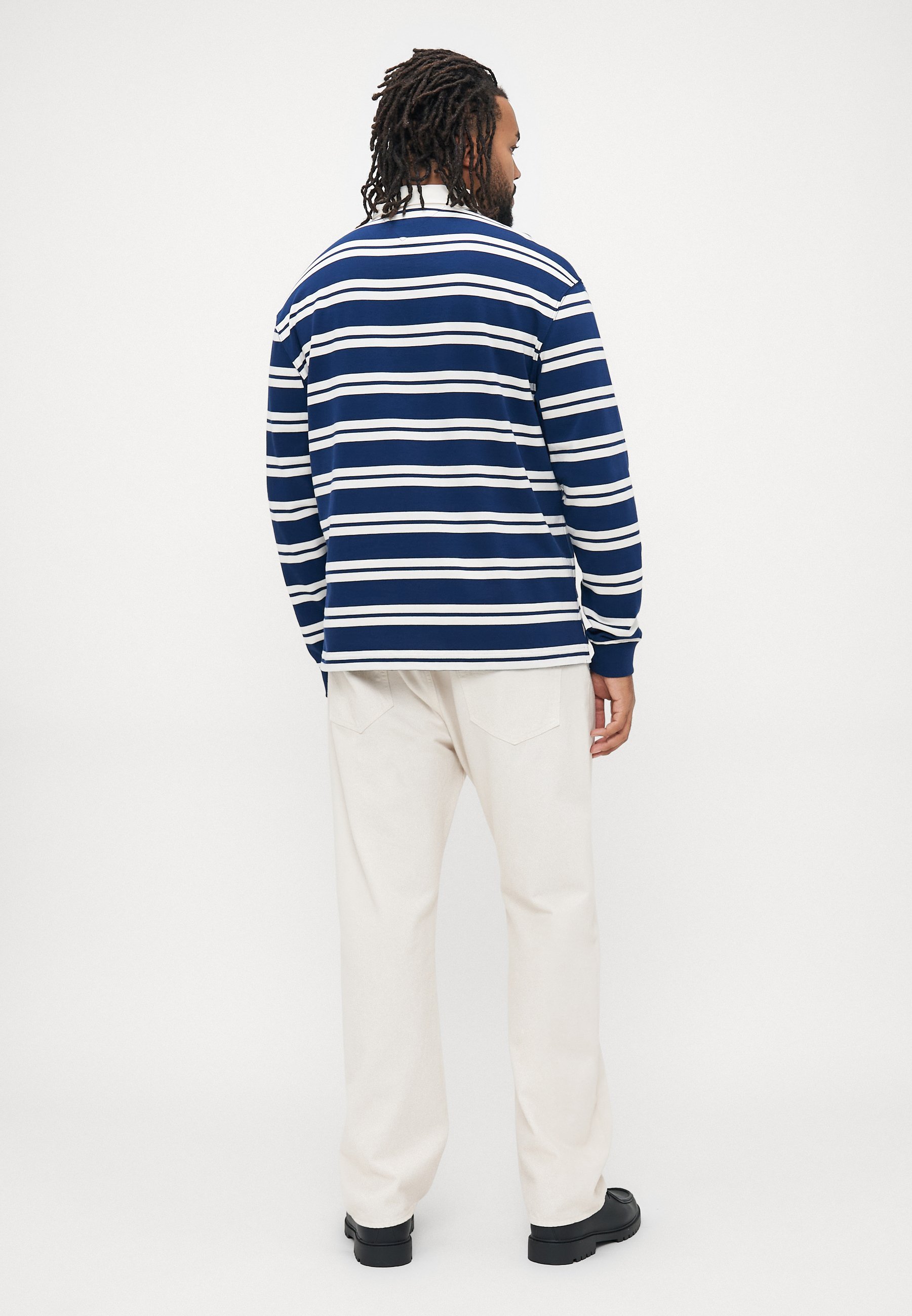 Tommy Hilfiger AUTHENTIC RUGBY STRIPE - Top met lange mouwen - ivoor/preppy marineblauw