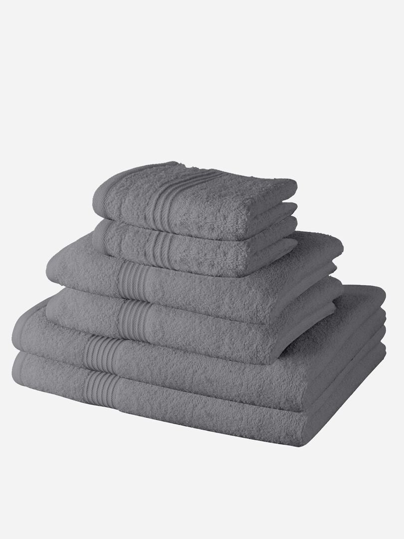 Conjunto de 4 toalhas de banho e 2 toalhas de banho grandes - CINZA