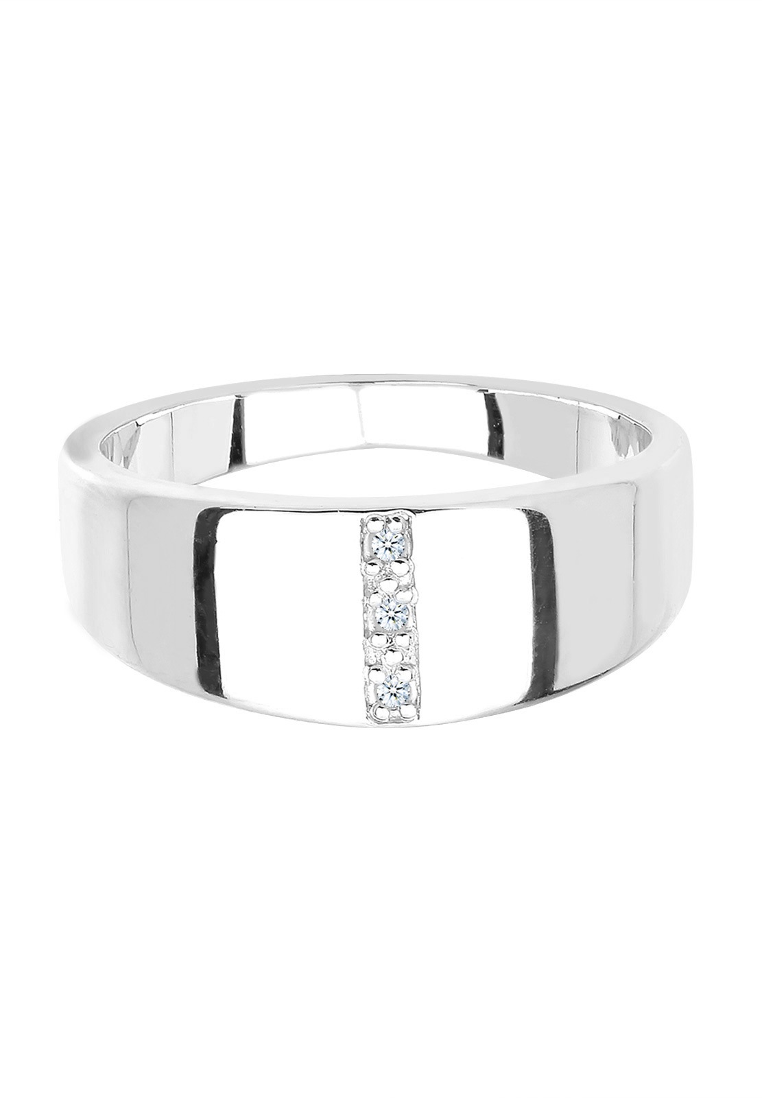 Elli DIAMONDS Femmes Bande basique diamant (0.015 ct.) en argent sterling 925