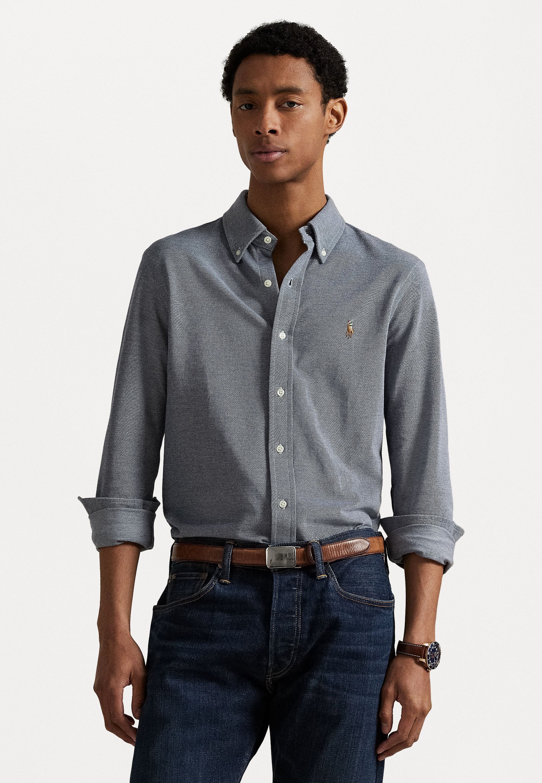 Chemise Oxford en maille Polo Ralph Lauren - Bleu marine Newport