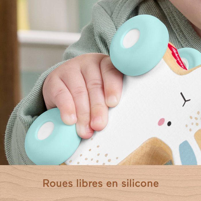 Fisher-Price puinen työntöjänis - ryömimislelu - 1 kpl - 6 kuukauden ikäisille+ - JDM52