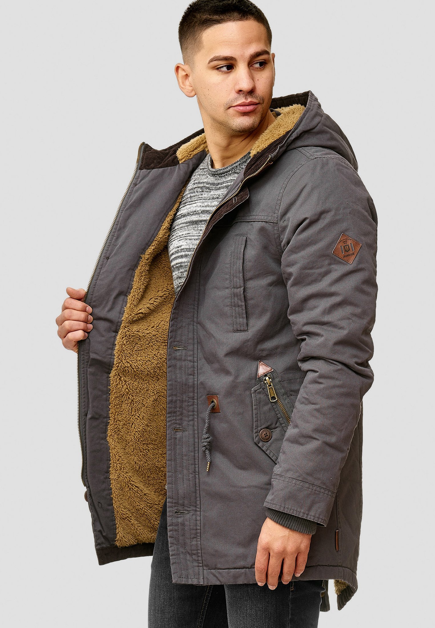 INDICODE JEANS Winterjas - donkergrijs