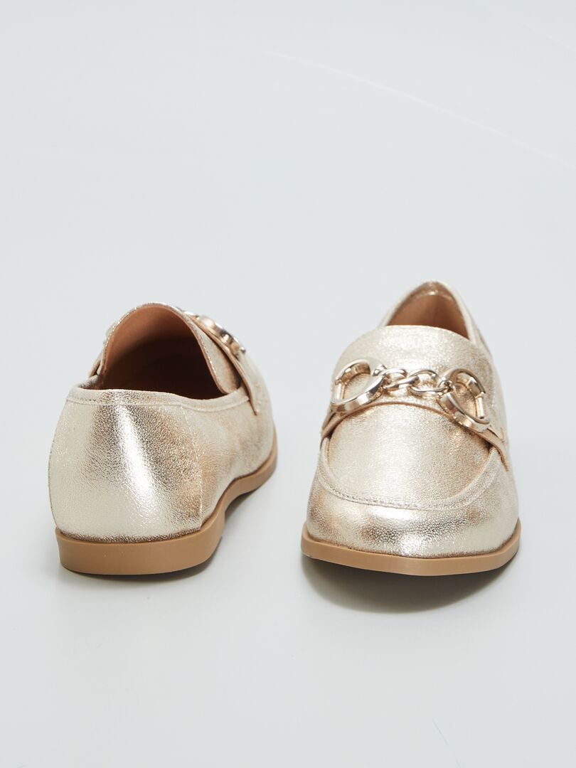 Gouden loafers met pailletten - GEEL
