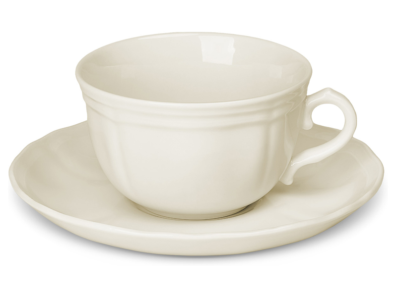 Komplet kawowy Gerlach Retro porcelanowy 12 el. 220 ml ecru