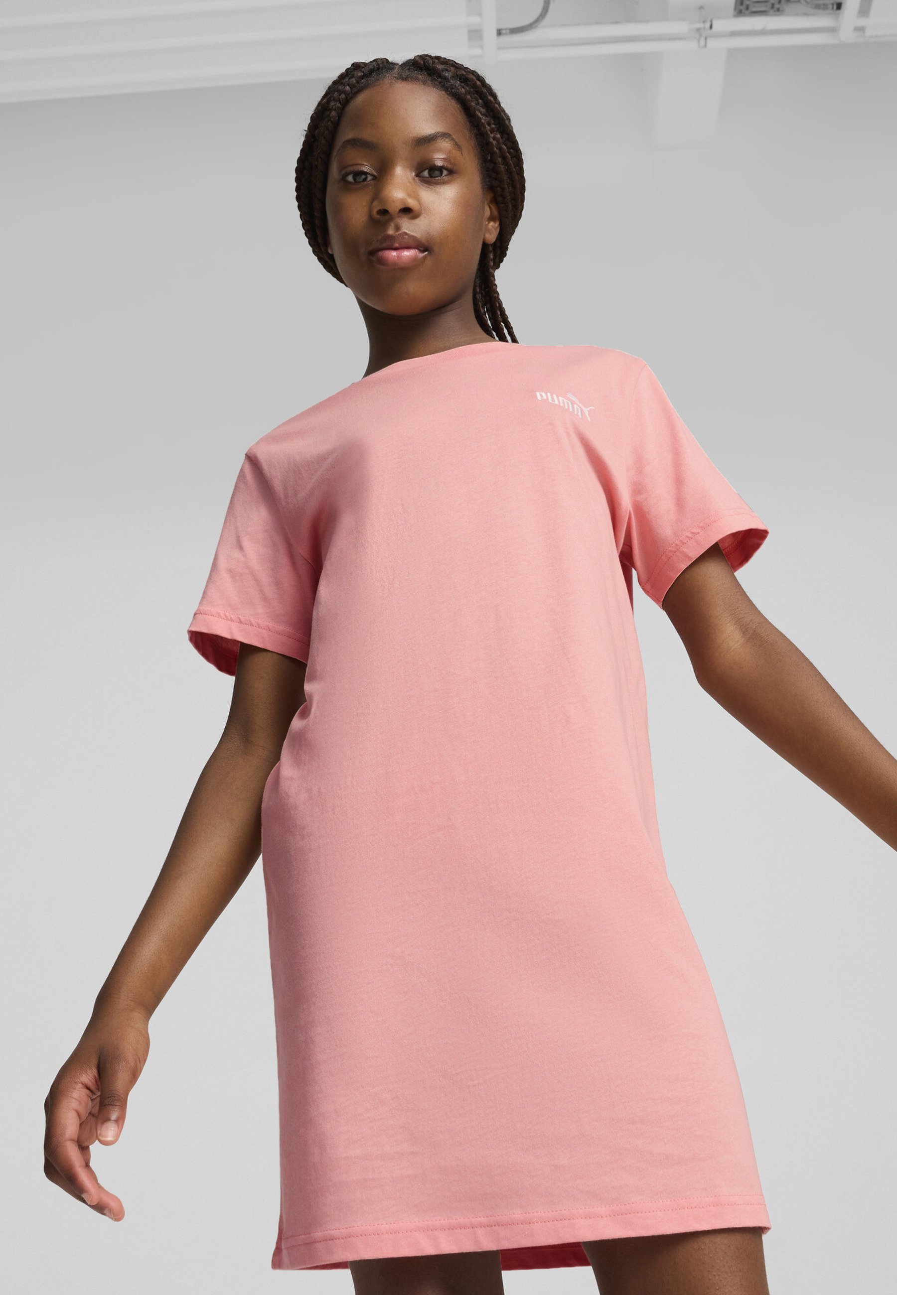 Puma jurk met klein logo en korte mouwen - Jersey jurk - roze fruit