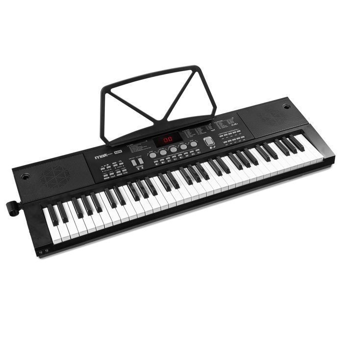 Max KB15 - Elektronisch keyboard met 61 toetsen voor kinderen, microfoon en lange batterijduur, inclusief standaard