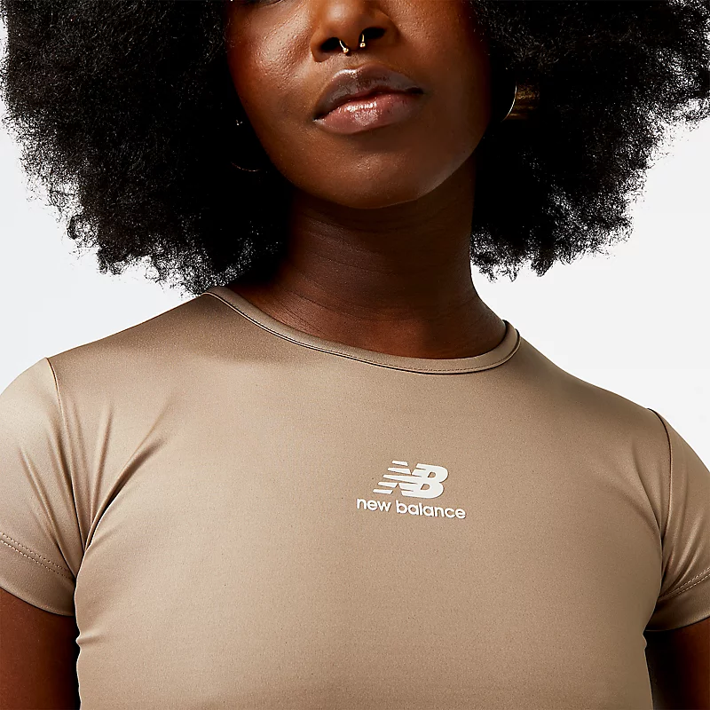 Damen-Kurz-T-Shirt mit Perlenmuster – Pilz