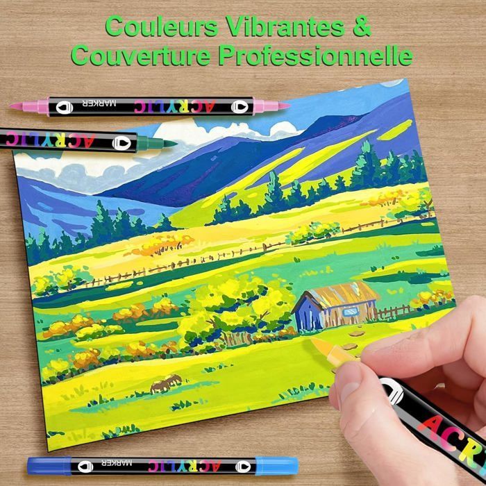 168 Couleurs Feutres Acrylique Coloriage,Feutre Peinture Acrylique, Séchage Rapide & Anti-Taches, Non Toxique &Sans Odeur,84 pièces