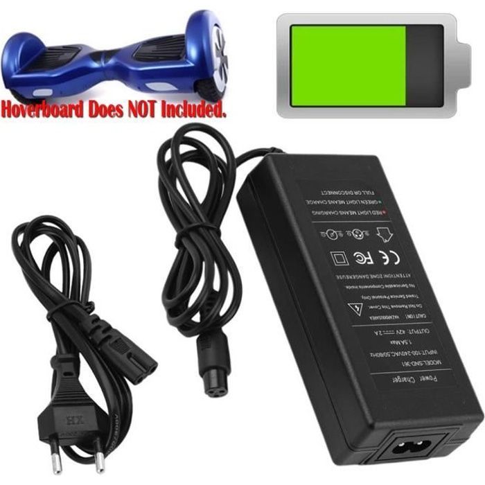 Hoverboard Charger Adapter 42V AC Power (US/EU/UK) / Power Supply for Two Intelligent Self-Balancing Scooters