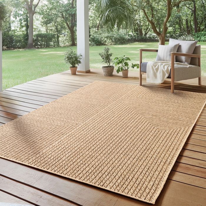 SIMPEX Binnen- en Buitenkleed – Ideaal voor woonkamer, keuken, veranda, terras, tuin en balkon, 120x170 cm