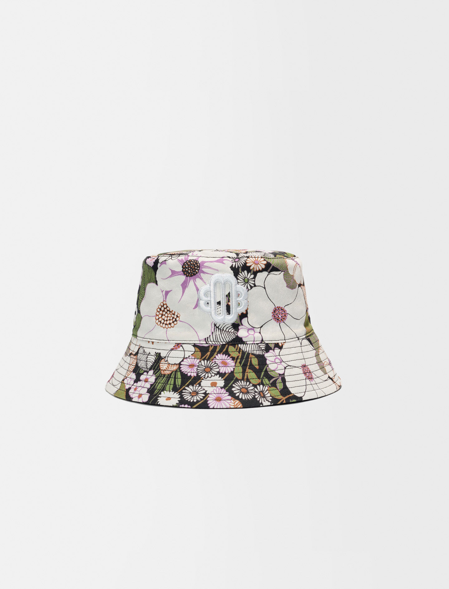 Bob met bloemenprint uit de jaren zeventig - Fleur jaren zeventig noir
