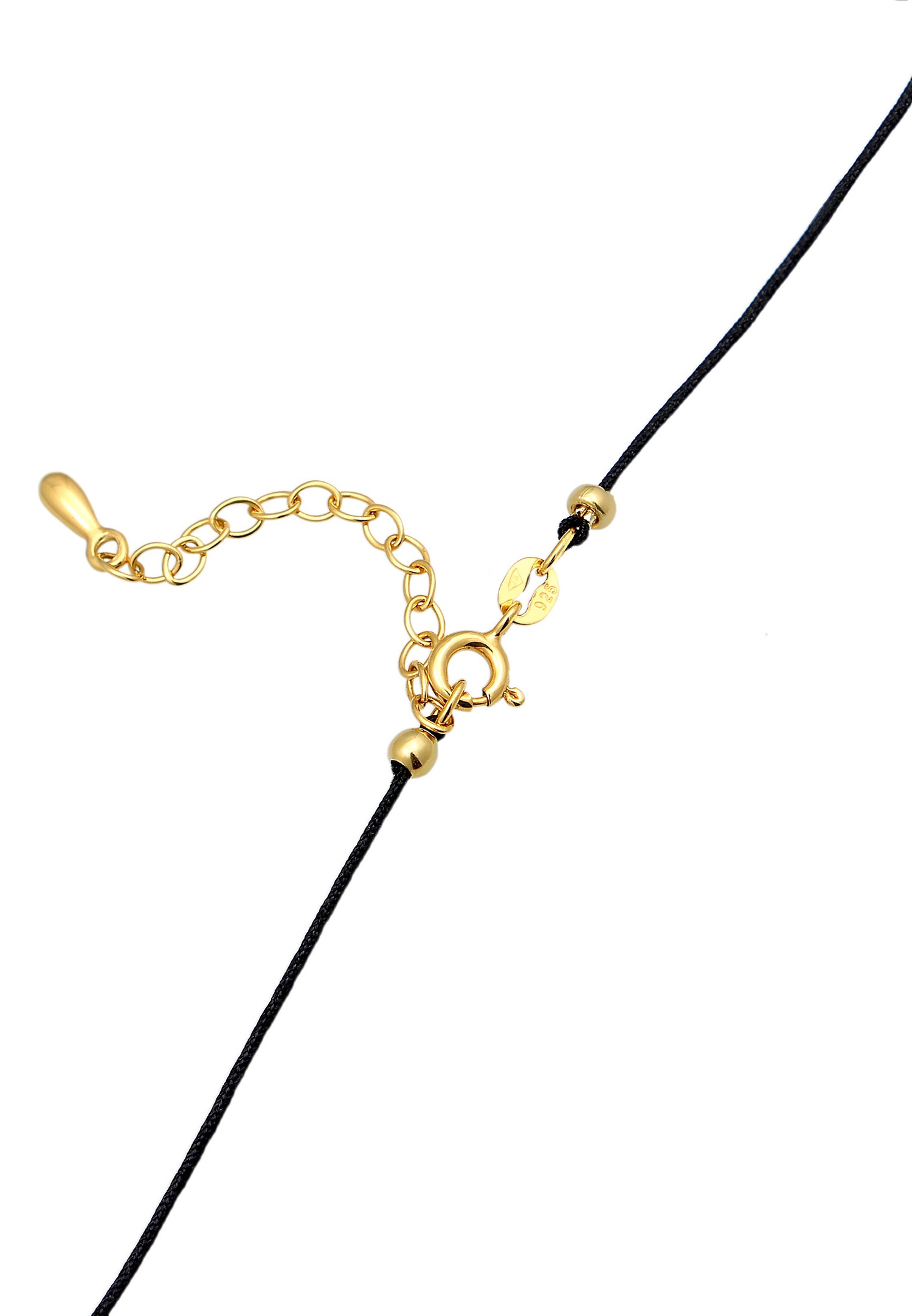 Elli Femmes choker demi-lune pendentif en nylon en argent sterling 925
