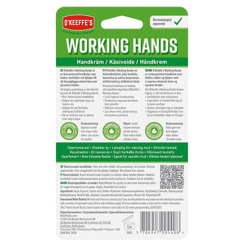 O'Keeffe's Håndcreme 96 g Working hands O'Keeffe's