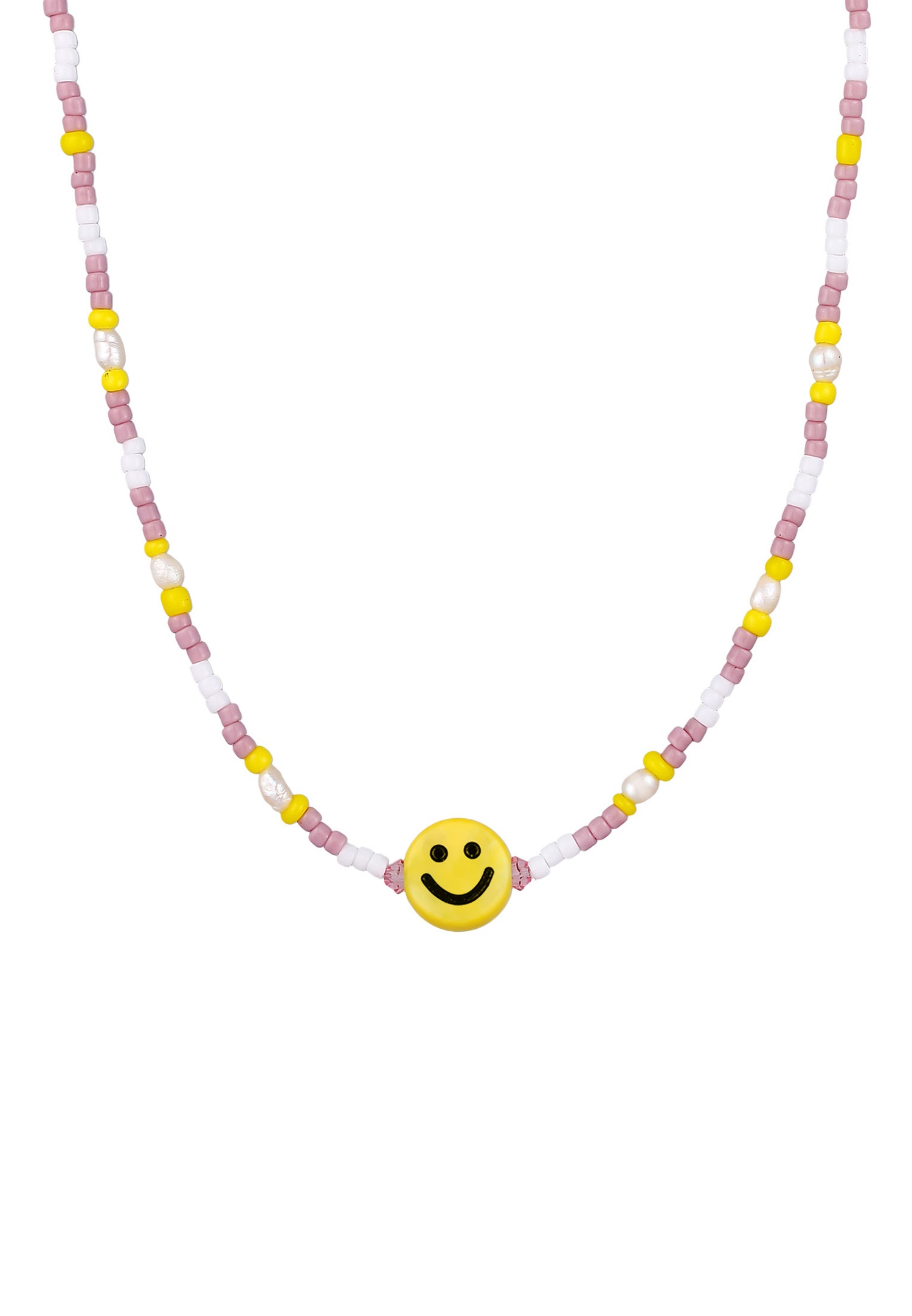 Elli Perles de verre avec Smiling face pour Femmes avec Perles de Culture d'Eau Douce en argent sterling 925 plaqué or