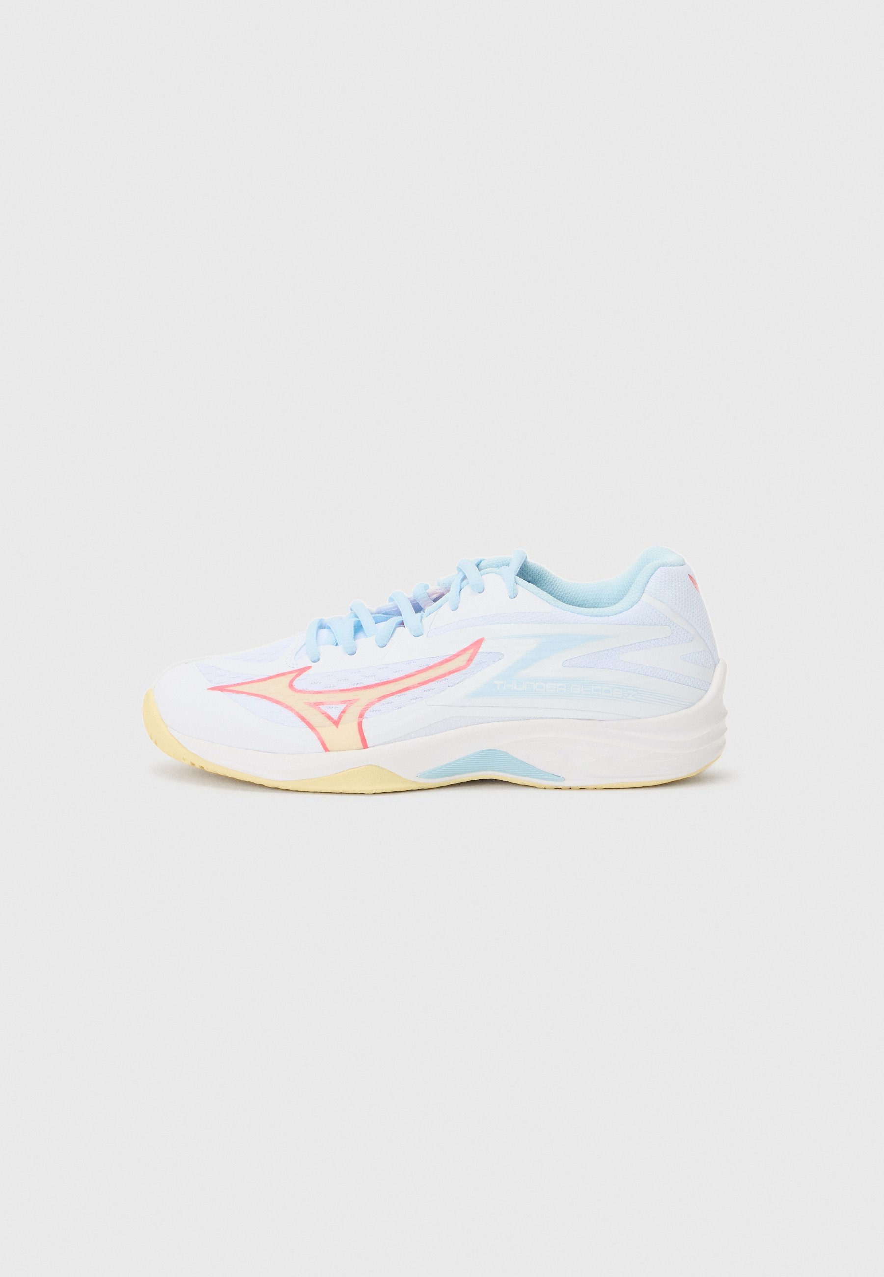 Mizuno THUNDER BLADE Z - Buty do siatkówki - biały/calypso koralowy/blady banan