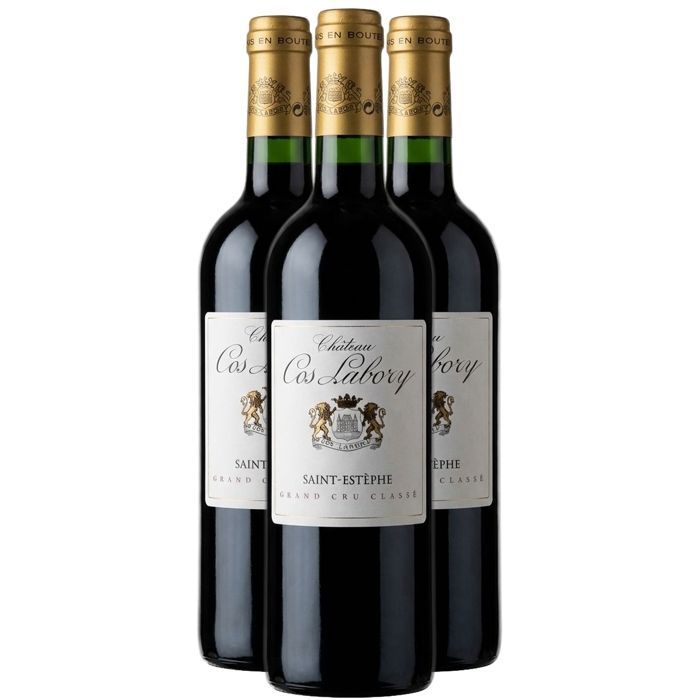Château Cos Labory Saint-Estèphe 5º Crecimiento Clasificado 2021 - Vino Tinto Burdeos (3x75cl)