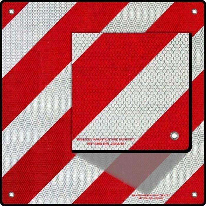 Señal de advertencia para aparcabicicletas - MICH - 50x50 cm - Rojo y blanco - Reflector 2 en 1