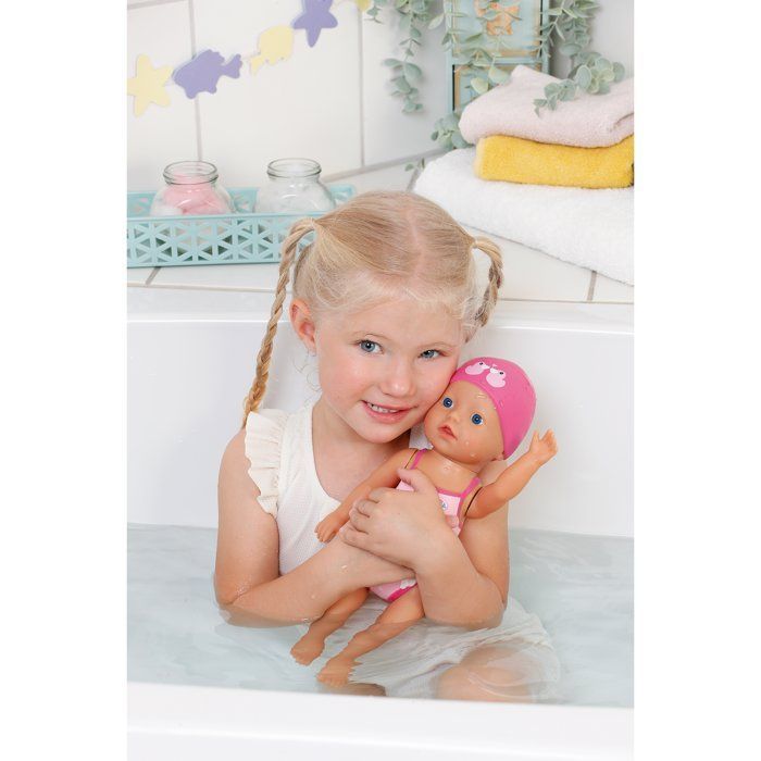 Poupon - BABY BORN -  Ma première nage - Poupée fille 30 cm - Tenue non détachable et bonnet - Jouet de bain - Dès 1 an