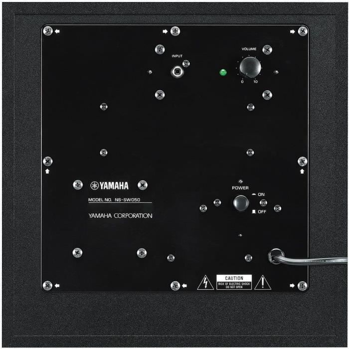 YAMAHA NS-SW050BL Kompakt-Subwoofer – 20-cm-Tieftöner – 100 W – Yamaha Twisted Flare Port-Technologie – Schwarz