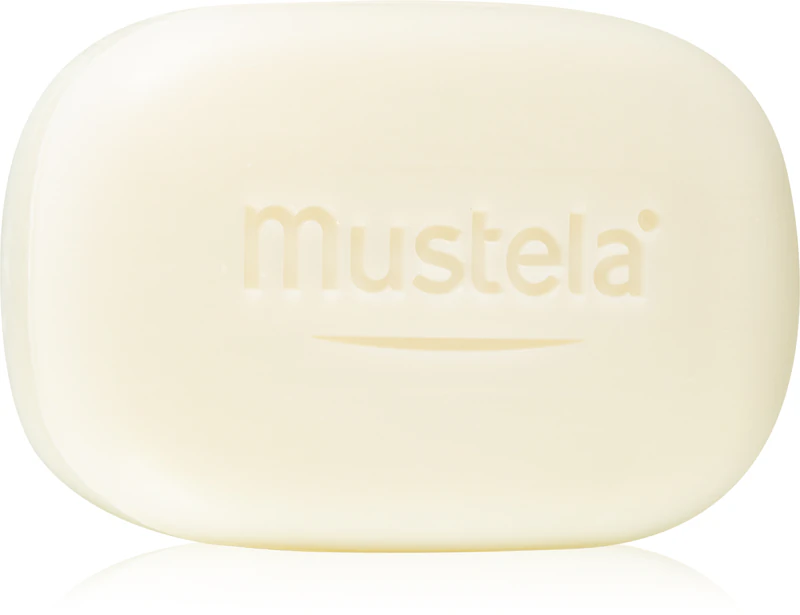 Sabonete suave Mustela Bébé para bebês desde o nascimento.