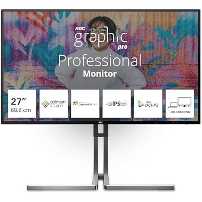 AOC U27U3CV 27-inch 4K Ultra HD LCD pc-monitor - zwart
