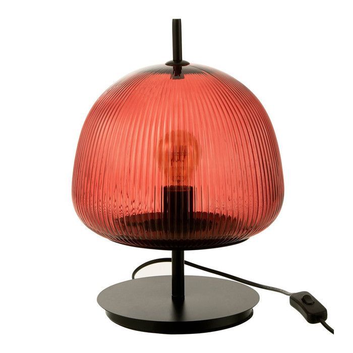 Lámpara de mesa de cristal Oasis, 25 cm, roja