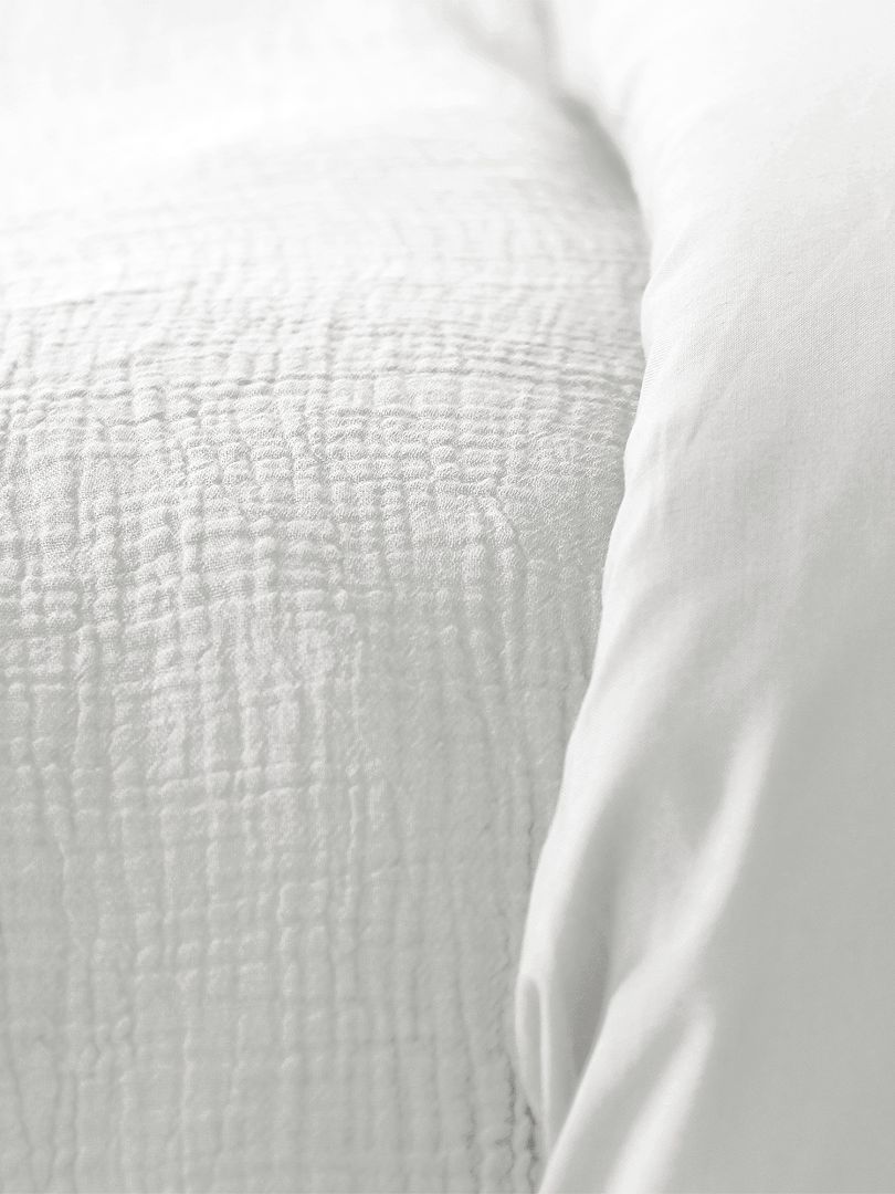 Conjunto de cama em gaze de algodão - branco