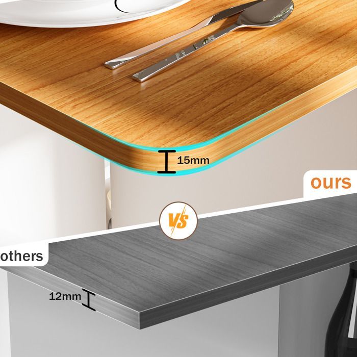 Table Roulante Pliable avec Roues et Porte - Table à Manger 100x70cm -Plateau Extensible et Étagère - pour Cuisine/Salon - Jaune