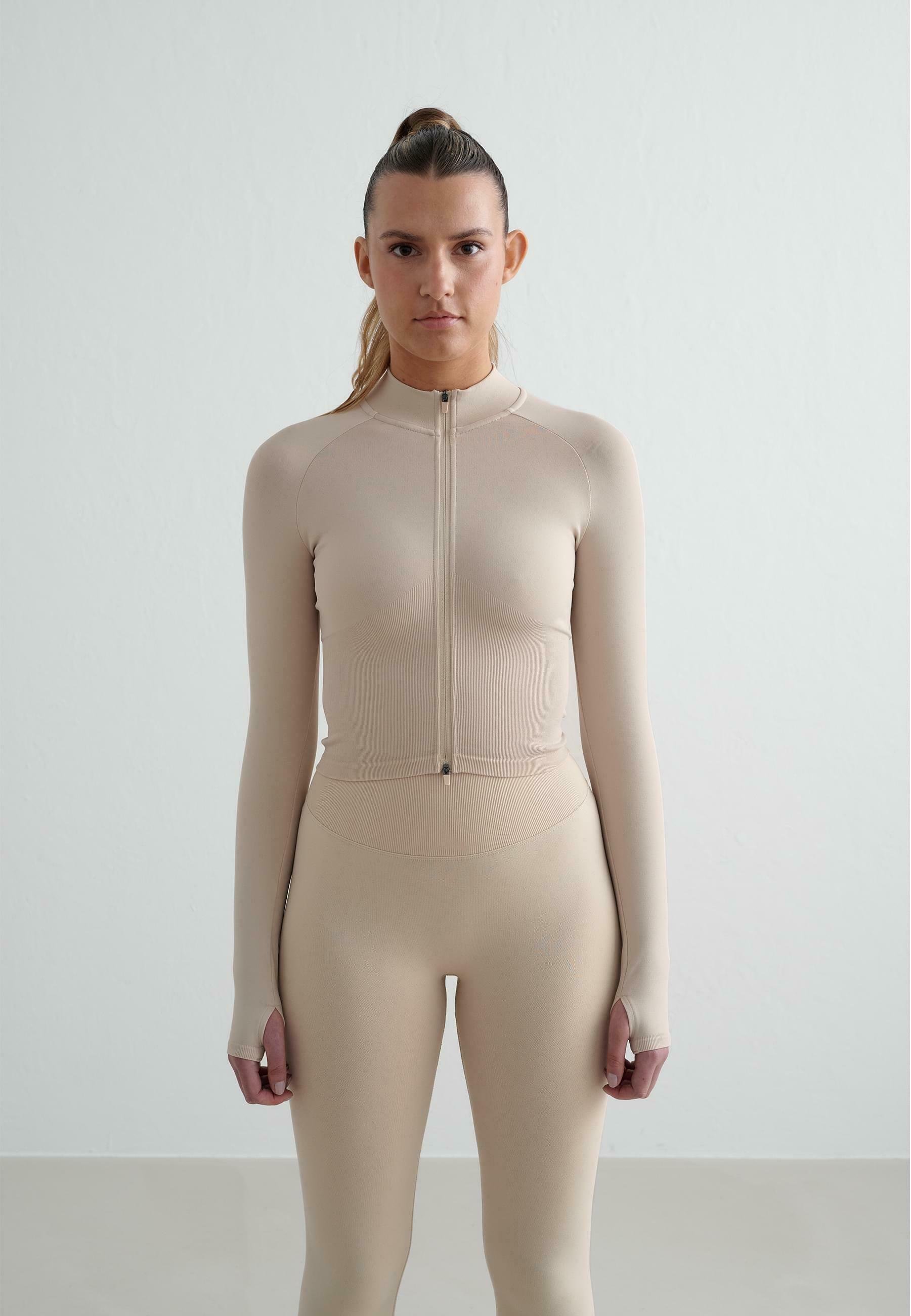 Felpa con zip aim'n® - beige