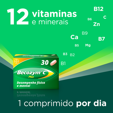 Becozym Suplemento para el Rendimiento Físico y Mental Plus 30 comprimidos 30 comprimidos