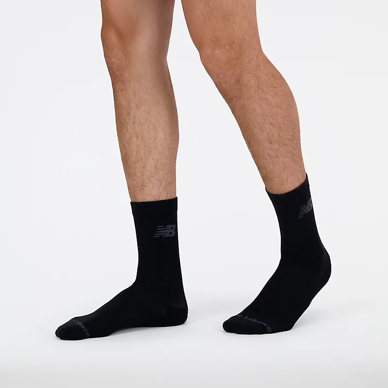 Unisex katoenen sokken met demping, set van 3 - ZWART