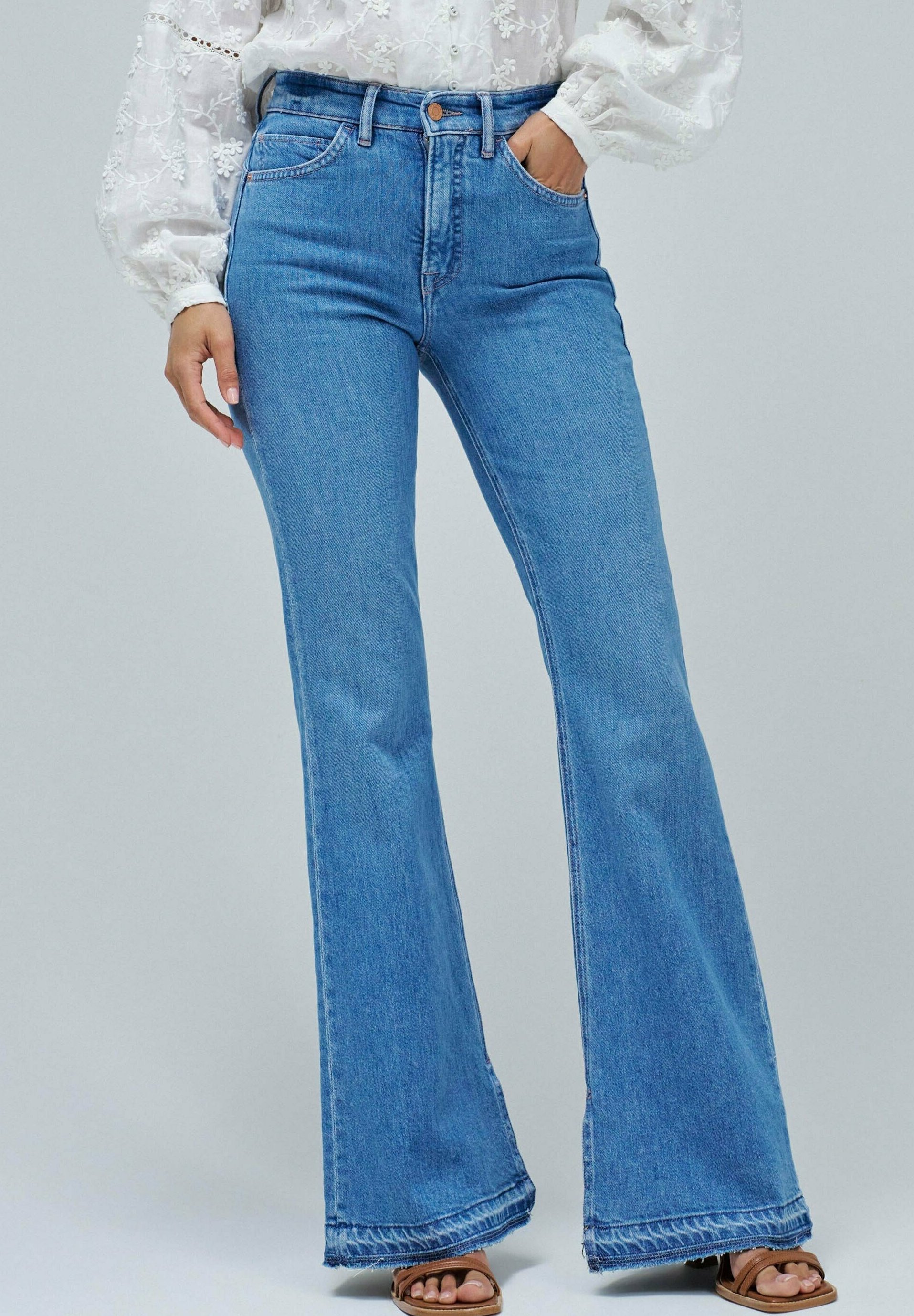 Salsa Jeans FAITH PUSH IN FLARE - Jeans a zampa d'elefante - blu