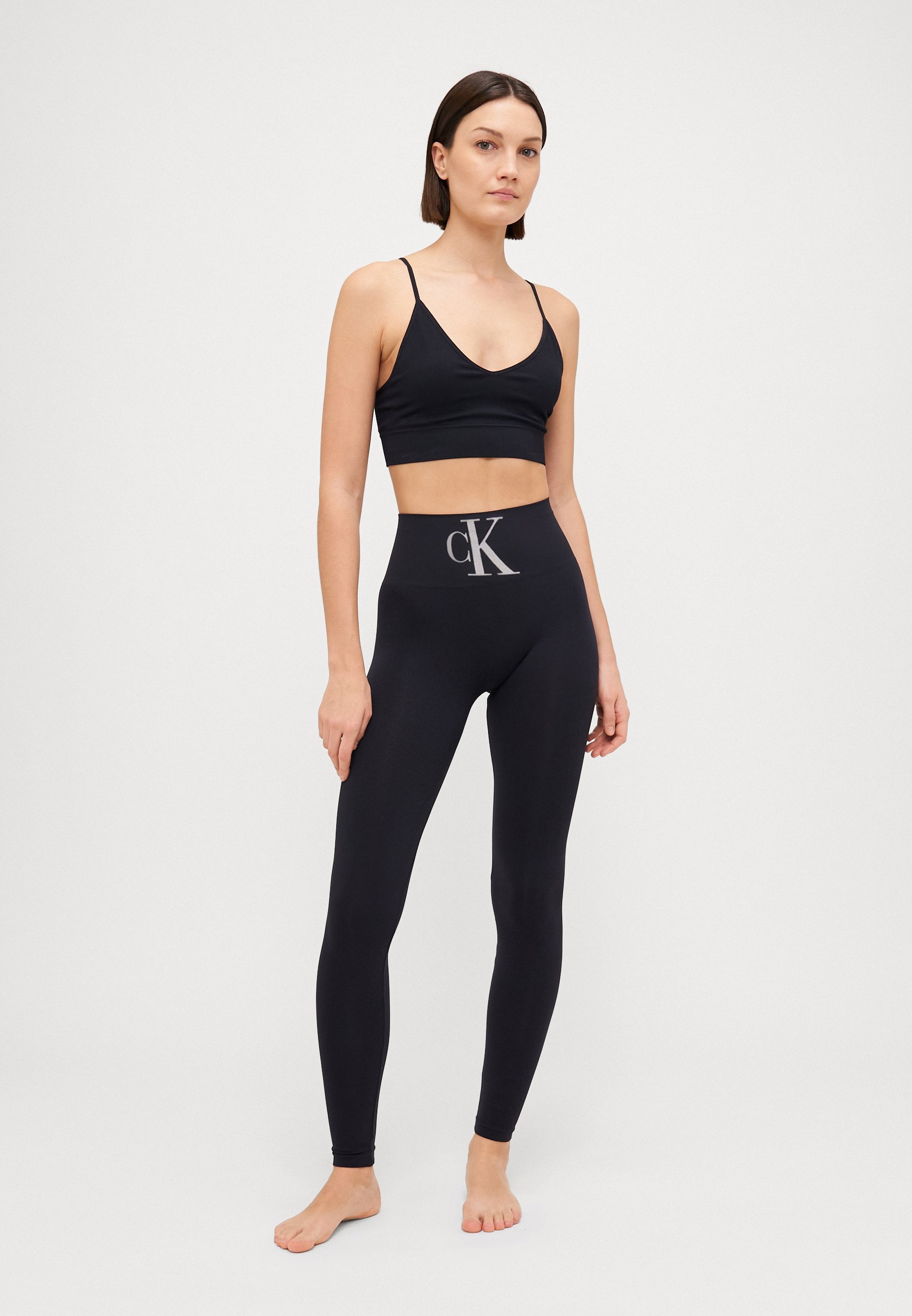 Calvin Klein Ondergoed Dames Hoge Taille Monogram - Leggings - Kousen - zwart