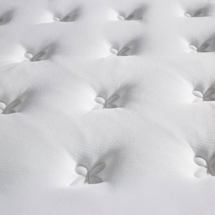 Colchón y base de cama COMFORT DESIGN Quatuor 140 x 190 cm - 30 cm de grosor - 4 tecnologías - Muelles/Vesmooth/Látex/HR - Fabricado en Francia