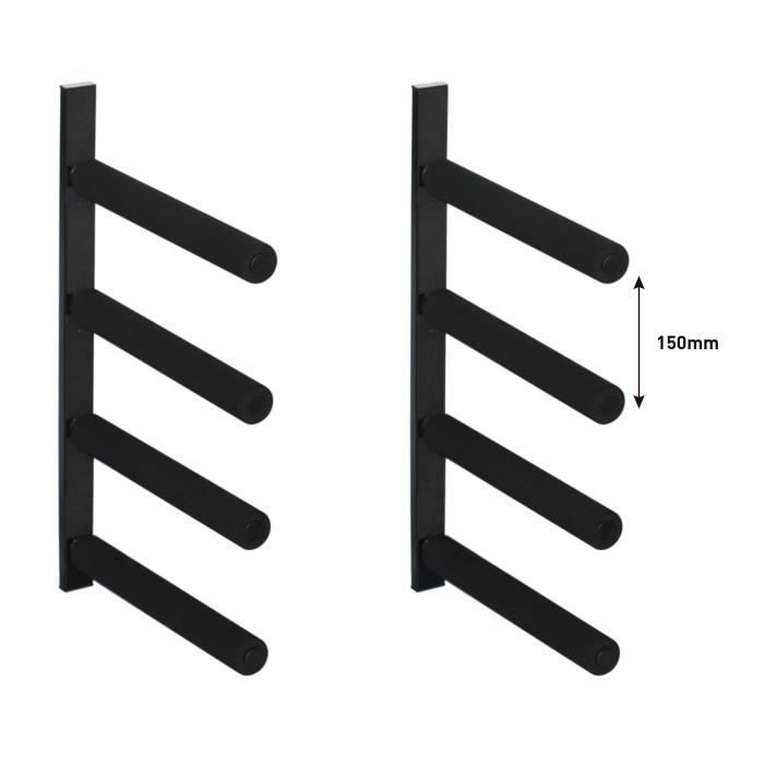 Suporte de parede para pranchas de surf Surflogic - preto - para 1 a 16 pranchas - 50x500x775 mm