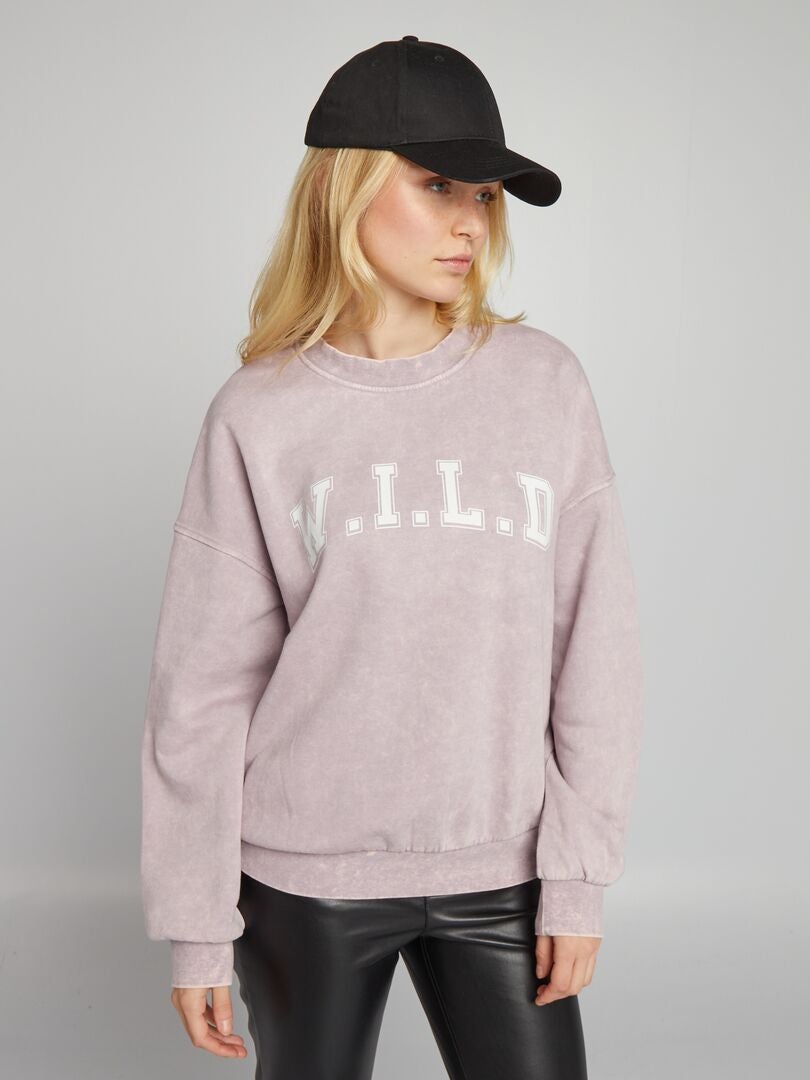 Sweatshirt met vervaagd effect - PAARS