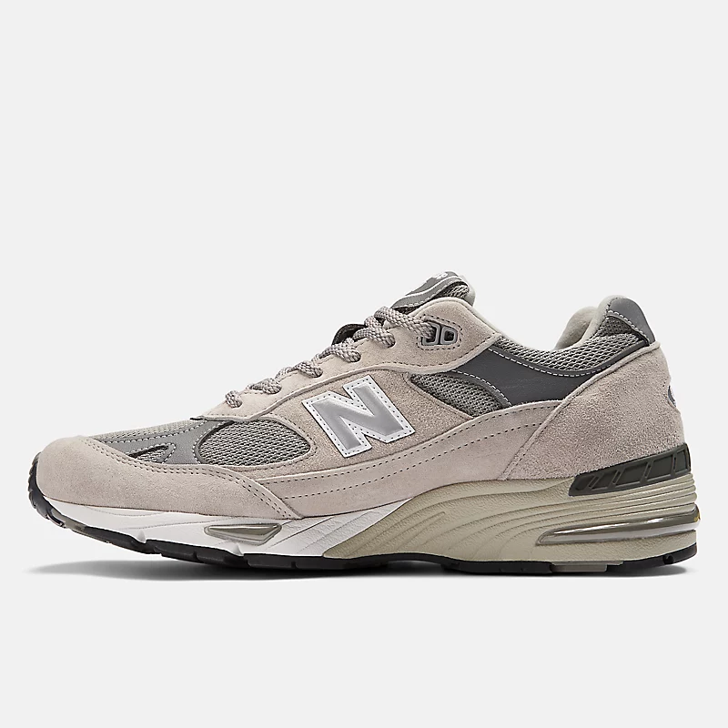 MADE in UK 991v1 Men's Shoes - Gray with White