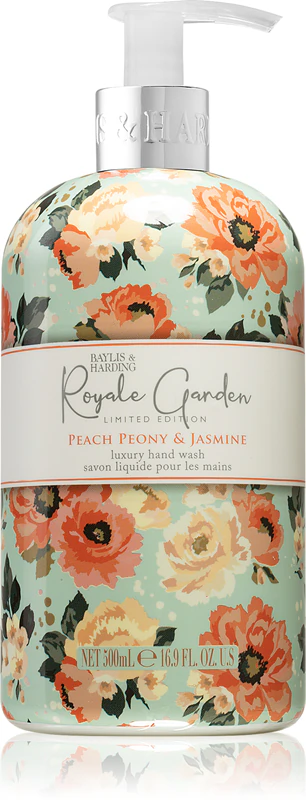 Sabonete líquido para mãos Baylis & Harding Royale Garden com pêssego, peônia e jasmim.