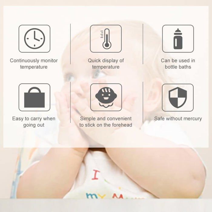 Bandes de Thermomètre Frontal Fiable,Autocollant Portable pour Vérifier la Température de Bébé,Adulte,Thermomètres de Voyage