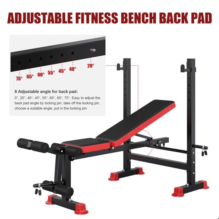 Dripex Banc de Musculation Banc réglable pour l'entraînement Banc inclinable pour Exercice Gymnastique à Domicile/Bureau