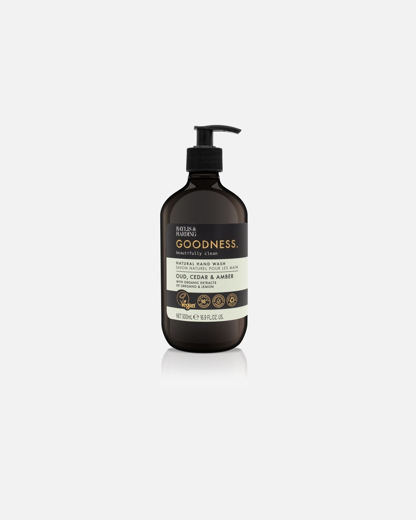 Baylis & Harding Handreinigungsseife Oud, Zeder & Amber – 500 ml