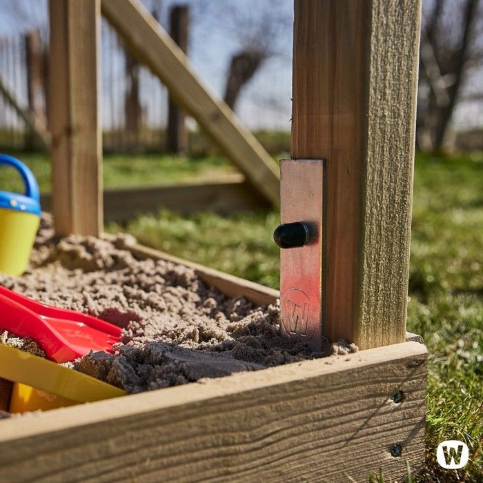 Juego WICKEY SolidLock – Anclajes de esquina galvanizados + tela antihierbas – con garantía Wickey de 10 años* – paquete de 12