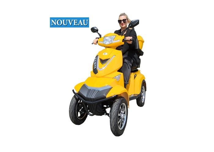 Scooter elettrico Electroride FASTI 4 MAX da 1000 watt a 4 ruote per persone con mobilità ridotta, omologato per la circolazione stradale, giallo.