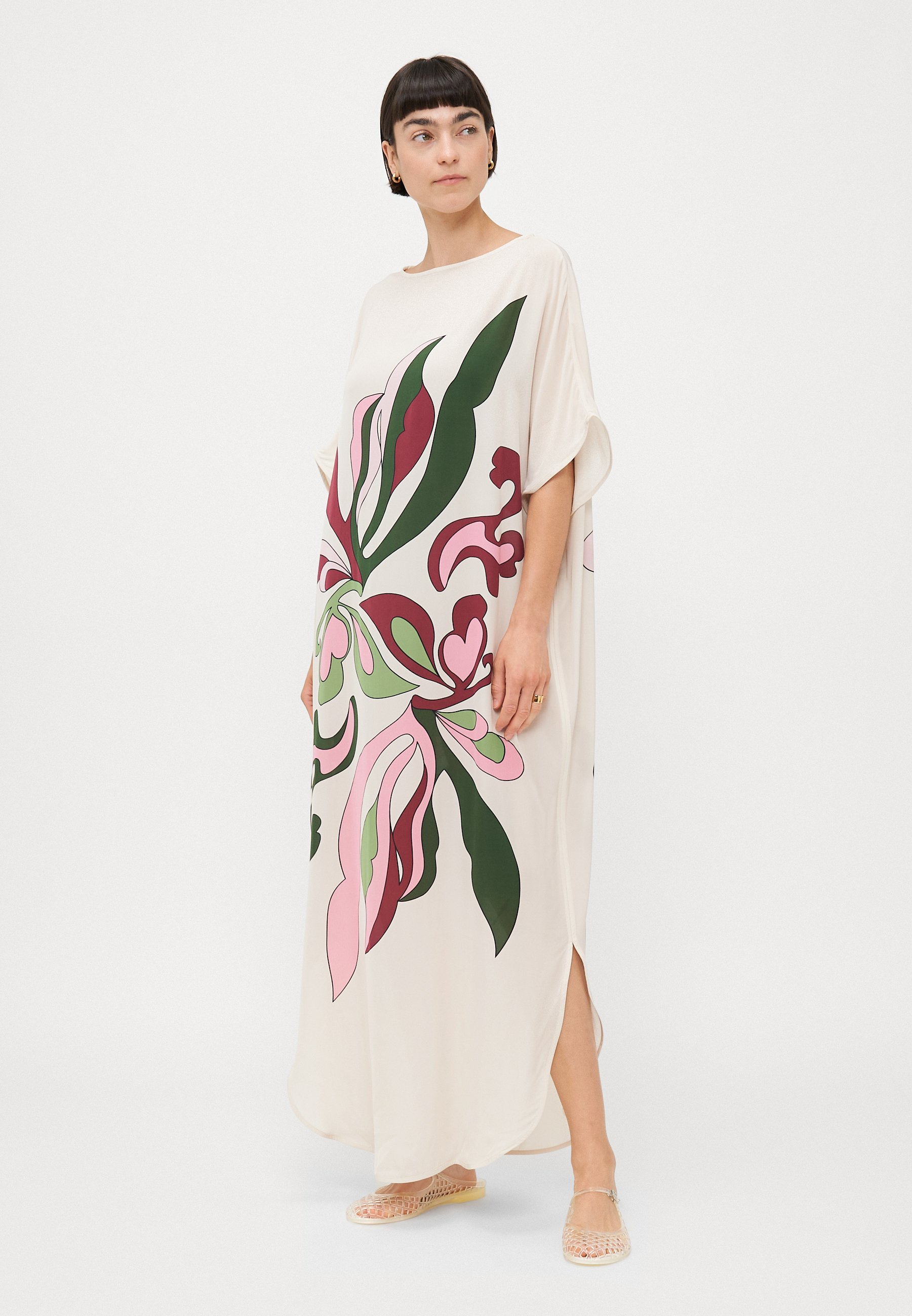 CAFTAN LONG ADRIANA DEGREAS INAMORATA - Accessoire de plage - blanc cassé