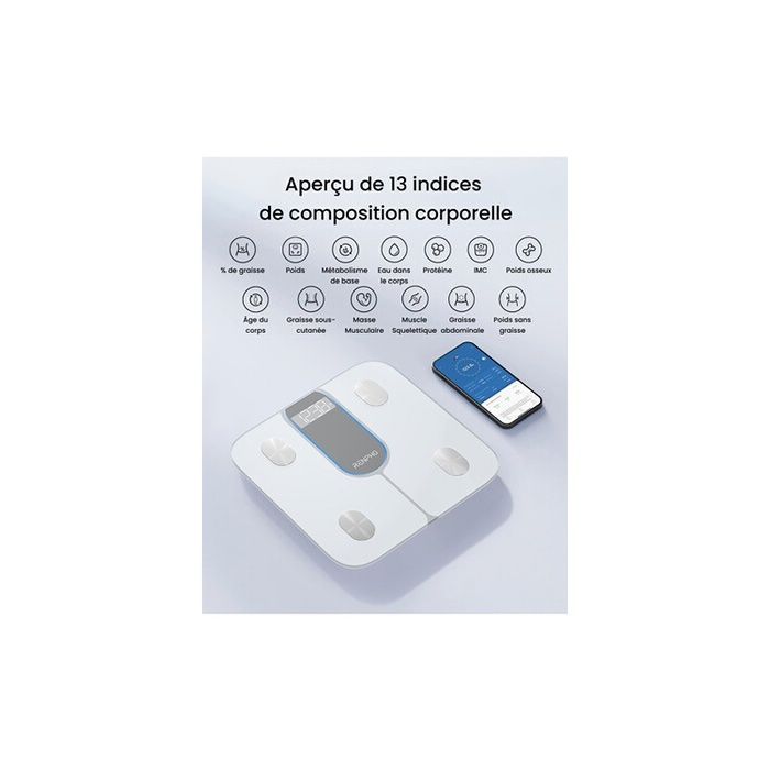 RENPHO - Balance connectée Elis 1C - Bluetooth - Blanche