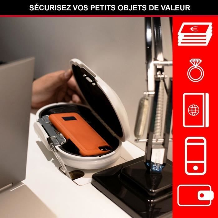 Mini Cofre Portátil - MASTER LOCK - 5900EURDWHT - Com Cabo - Fechadura de Combinação - Branco