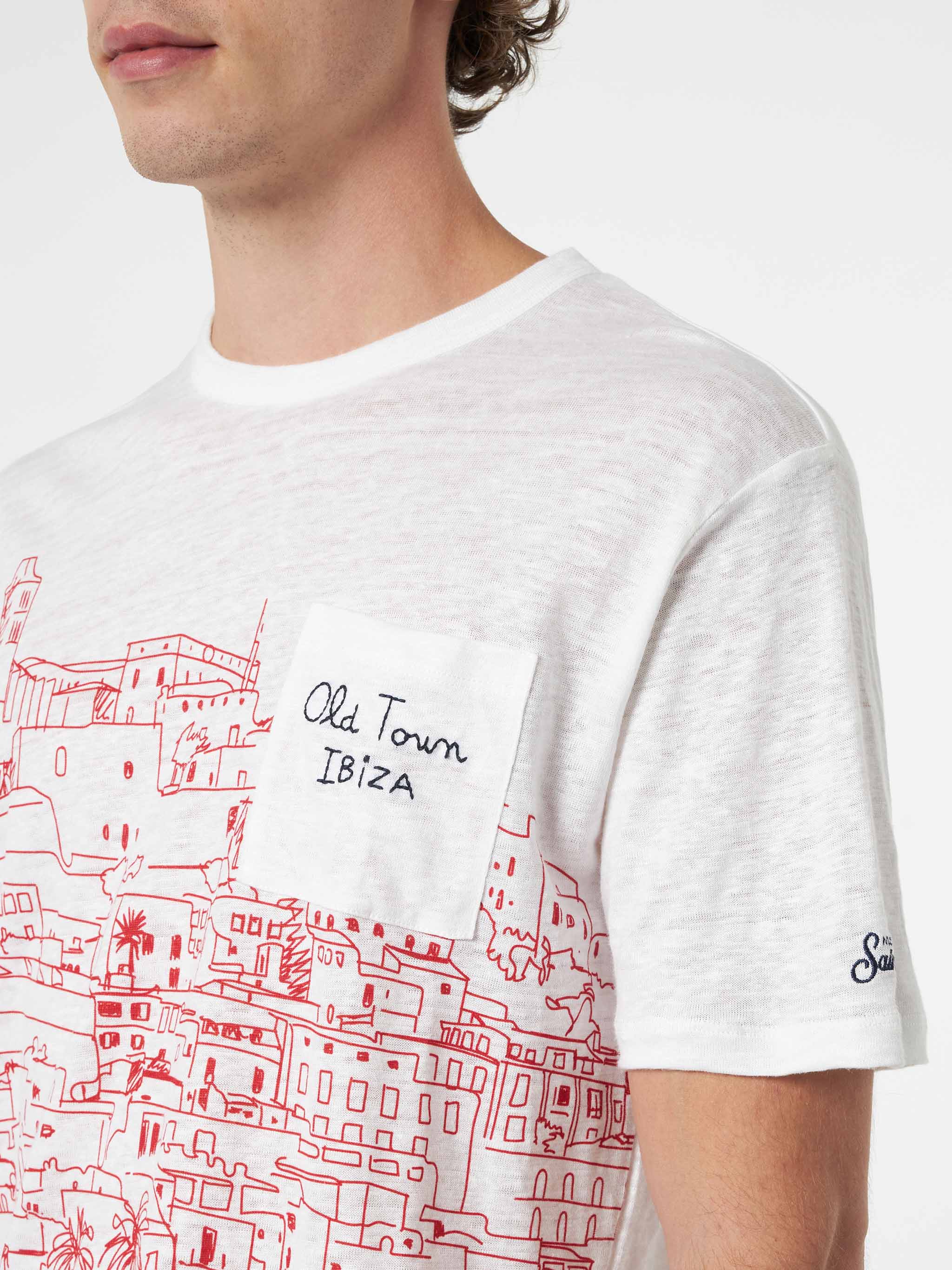 Ecstasea heren T-shirt van linnenjersey met Ibiza-vierkantprint en